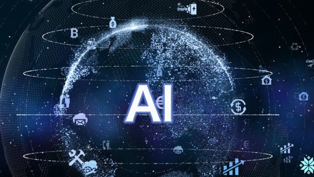 Glowing globe with AI and data icons representing AI-enabled workflows